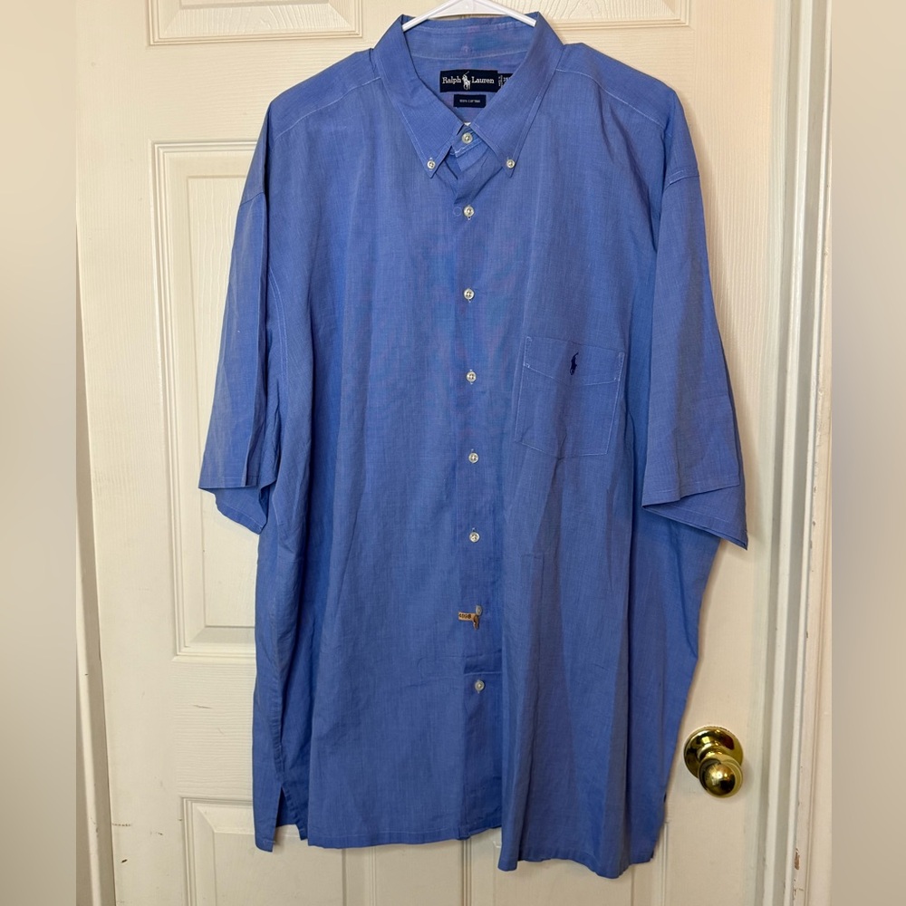 Vintage Ralph Lauren @Y2k 100% cotton 3XLT Men’s Short Sleeved Button-Down Shirt